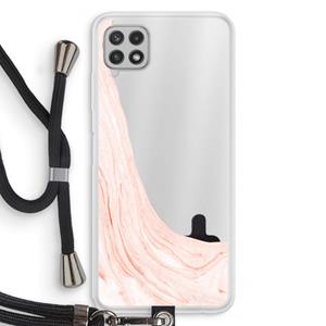 CaseCompany Peach bath: Samsung Galaxy A22 4G Transparant Hoesje met koord