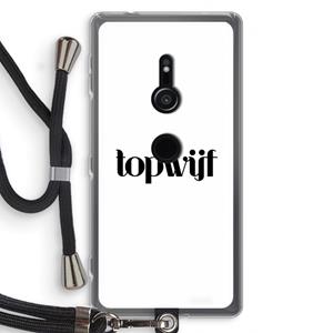 CaseCompany Topwijf Wit: Sony Xperia XZ2 Transparant Hoesje met koord