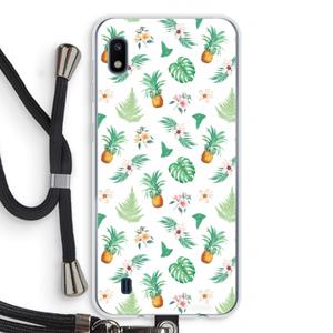 CaseCompany Ananas bladeren: Samsung Galaxy A10 Transparant Hoesje met koord