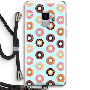 CaseCompany Donuts: Samsung Galaxy S9 Transparant Hoesje met koord