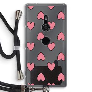 CaseCompany Ondersteboven verliefd: Sony Xperia XZ2 Transparant Hoesje met koord