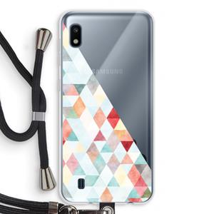 CaseCompany Gekleurde driehoekjes pastel: Samsung Galaxy A10 Transparant Hoesje met koord