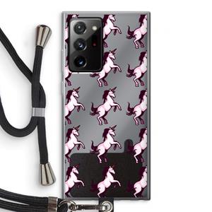 CaseCompany Musketon Unicorn: Samsung Galaxy Note 20 Ultra / Note 20 Ultra 5G Transparant Hoesje met koord