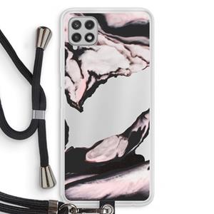 CaseCompany Roze stroom: Samsung Galaxy A22 4G Transparant Hoesje met koord