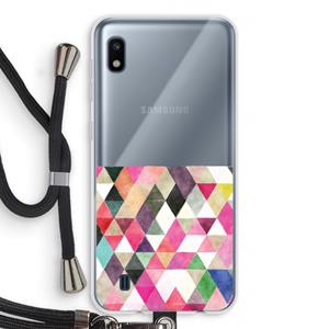 CaseCompany Gekleurde driehoekjes: Samsung Galaxy A10 Transparant Hoesje met koord