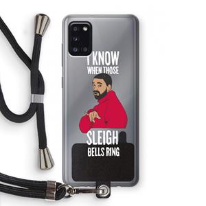 CaseCompany Sleigh Bells Ring: Samsung Galaxy A31 Transparant Hoesje met koord