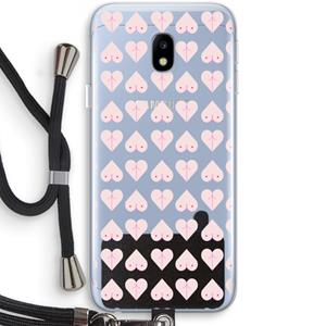 CaseCompany Ass 'n Titties: Samsung Galaxy J3 (2017) Transparant Hoesje met koord