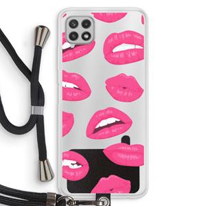 CaseCompany Bite my lip: Samsung Galaxy A22 4G Transparant Hoesje met koord