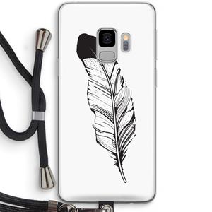 CaseCompany Pluim: Samsung Galaxy S9 Transparant Hoesje met koord