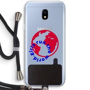 CaseCompany Run The World: Samsung Galaxy J3 (2017) Transparant Hoesje met koord