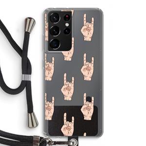 CaseCompany Rock: Samsung Galaxy S21 Ultra Transparant Hoesje met koord