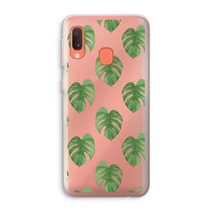 CaseCompany Monstera leaves: Samsung Galaxy A20e Transparant Hoesje