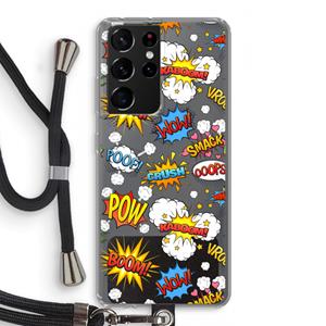 CaseCompany Pow Smack: Samsung Galaxy S21 Ultra Transparant Hoesje met koord