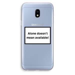 CaseCompany Alone: Samsung Galaxy J3 (2017) Transparant Hoesje