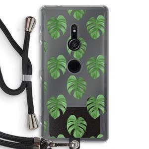 CaseCompany Monstera leaves: Sony Xperia XZ2 Transparant Hoesje met koord