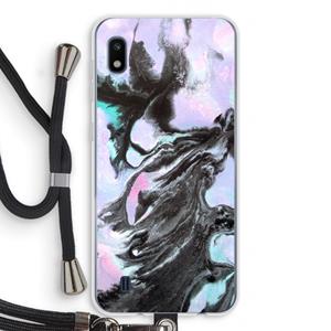 CaseCompany Pastel zwart: Samsung Galaxy A10 Transparant Hoesje met koord