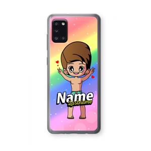 CaseCompany Chibi Maker man: Samsung Galaxy A31 Transparant Hoesje