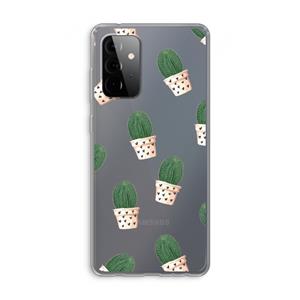 CaseCompany Cactusprint roze: Samsung Galaxy A72 Transparant Hoesje