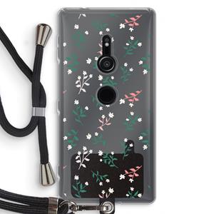 CaseCompany Small white flowers: Sony Xperia XZ2 Transparant Hoesje met koord