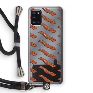 CaseCompany Bacon to my eggs #2: Samsung Galaxy A31 Transparant Hoesje met koord
