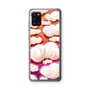 CaseCompany Katoen Wolken: Samsung Galaxy A31 Transparant Hoesje