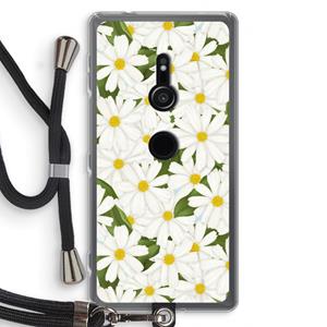 CaseCompany Summer Daisies: Sony Xperia XZ2 Transparant Hoesje met koord