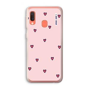 CaseCompany Hartjes: Samsung Galaxy A20e Transparant Hoesje