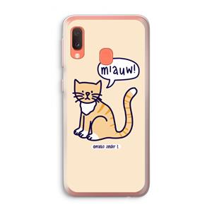 CaseCompany Miauw: Samsung Galaxy A20e Transparant Hoesje