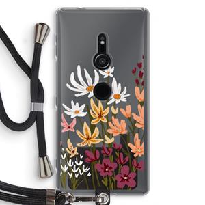 CaseCompany Painted wildflowers: Sony Xperia XZ2 Transparant Hoesje met koord
