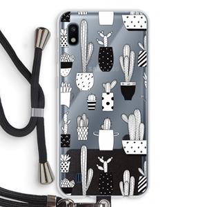 CaseCompany Cactusmotief: Samsung Galaxy A10 Transparant Hoesje met koord