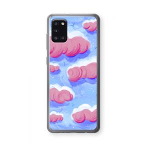 CaseCompany Roze wolken met vogels: Samsung Galaxy A31 Transparant Hoesje