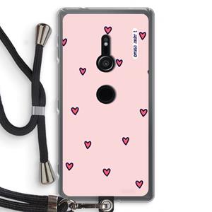 CaseCompany Hartjes: Sony Xperia XZ2 Transparant Hoesje met koord