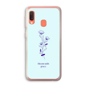 CaseCompany Bloom with grace: Samsung Galaxy A20e Transparant Hoesje