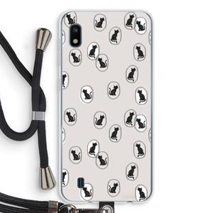 CaseCompany Miauw: Samsung Galaxy A10 Transparant Hoesje met koord