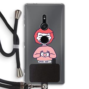 CaseCompany Hartje: Sony Xperia XZ2 Transparant Hoesje met koord
