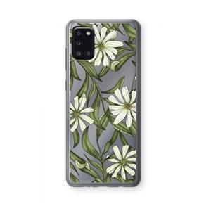 CaseCompany Wit bloemenpatroon: Samsung Galaxy A31 Transparant Hoesje