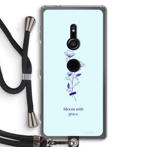 CaseCompany Bloom with grace: Sony Xperia XZ2 Transparant Hoesje met koord