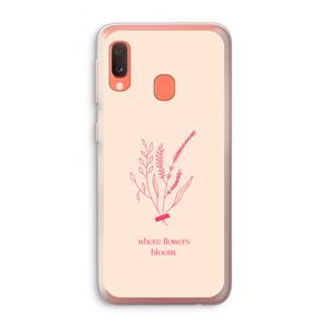 CaseCompany Where flowers bloom: Samsung Galaxy A20e Transparant Hoesje