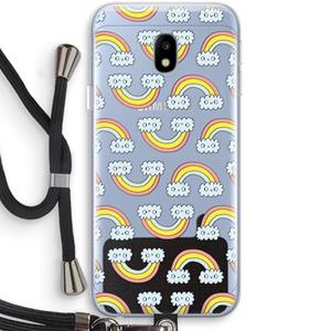 CaseCompany Regenboog: Samsung Galaxy J3 (2017) Transparant Hoesje met koord