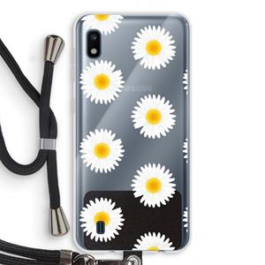 CaseCompany Margrietjes: Samsung Galaxy A10 Transparant Hoesje met koord