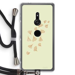 CaseCompany Falling Leaves: Sony Xperia XZ2 Transparant Hoesje met koord