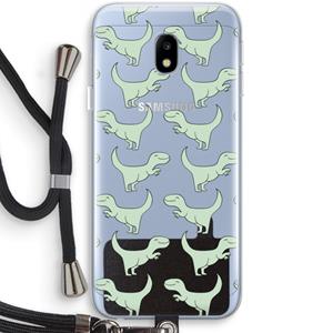 CaseCompany Dinos: Samsung Galaxy J3 (2017) Transparant Hoesje met koord