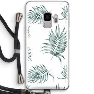 CaseCompany Simple leaves: Samsung Galaxy S9 Transparant Hoesje met koord