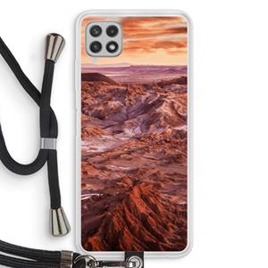 CaseCompany Mars: Samsung Galaxy A22 4G Transparant Hoesje met koord