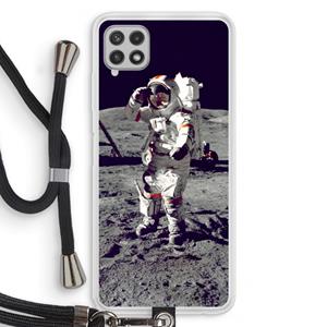 CaseCompany Spaceman: Samsung Galaxy A22 4G Transparant Hoesje met koord