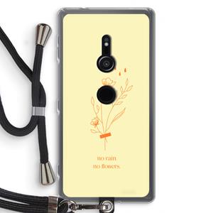 CaseCompany No rain no flowers: Sony Xperia XZ2 Transparant Hoesje met koord