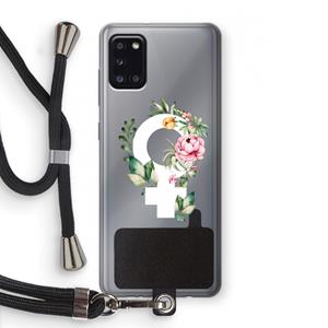CaseCompany Venus: Samsung Galaxy A31 Transparant Hoesje met koord