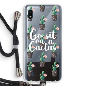 CaseCompany Cactus quote: Samsung Galaxy A10 Transparant Hoesje met koord