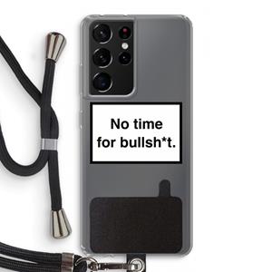 CaseCompany No time: Samsung Galaxy S21 Ultra Transparant Hoesje met koord