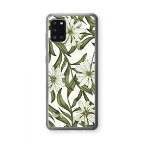 CaseCompany Wit bloemenpatroon: Samsung Galaxy A31 Transparant Hoesje
